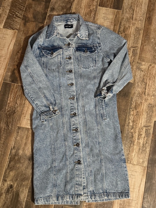 Blue Age Dresses & Skirts - Blue Age Long Button-Front Denim Jacket Dress - Light Wash